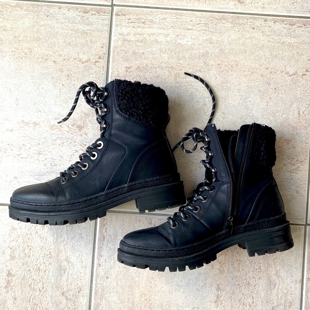 Combat Winter Boots Worn Lightly